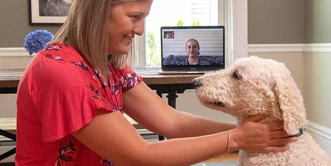 Courtney Hollands and her labradoodle